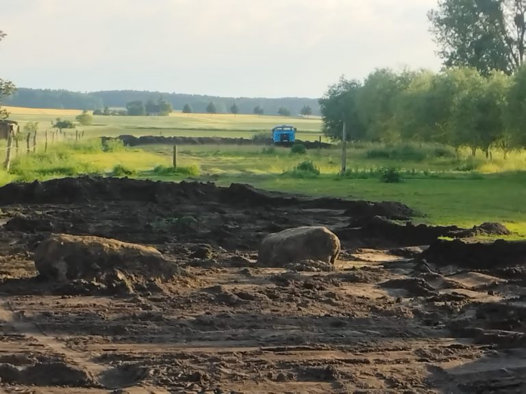 Erdaushub auf Feld
